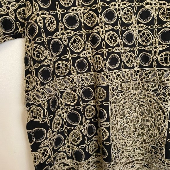 Vintage Honey Moon Short Sleeve Floral Embroidery Pullover Blouse Top Size XL - Picture 6 of 7